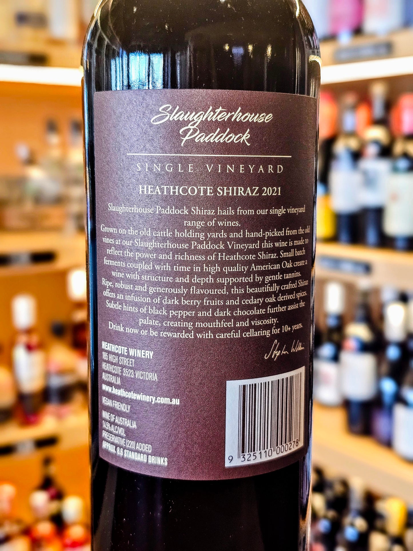Heathcote Winery Slaughterhouse Paddock Shiraz - 2021