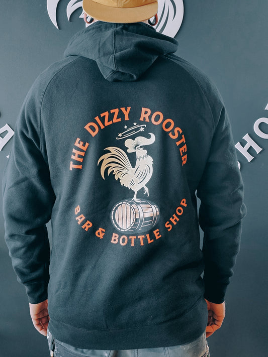 Unisex Style The Dizzy Rooster Navy Hoodie - Red Logo